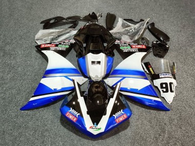 Carénages Moto Yamaha YZF 1000 R1 2012-2014 - Blanc Bleu Noir Fimer Yamalube 90