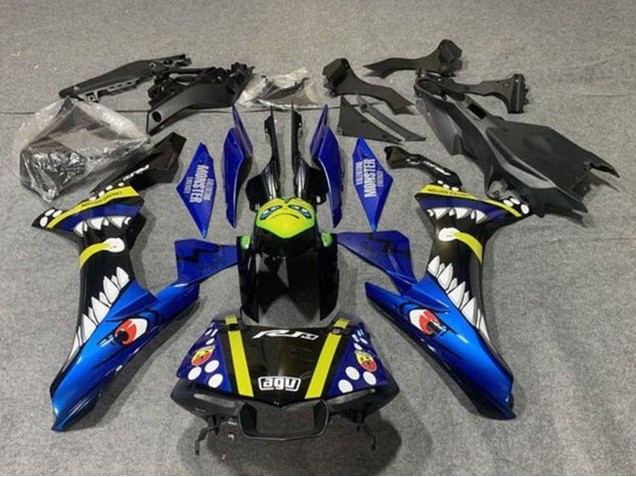 Carénages Moto Yamaha YZF 1000 R1 2015-2019 - Bleu Jaune Noir Requin