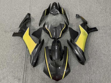 Carénages Moto Yamaha YZF 1000 R1 2015-2019 - Fausse Fibre de Carbone Jaune