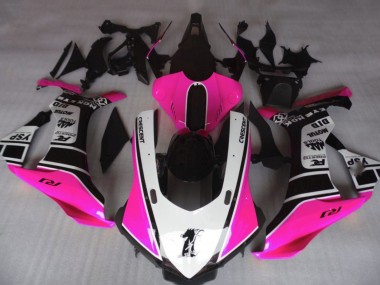 Carénages Moto Yamaha YZF 1000 R1 2015-2019 - Rose Blanc Noir Brillant Motul YSP