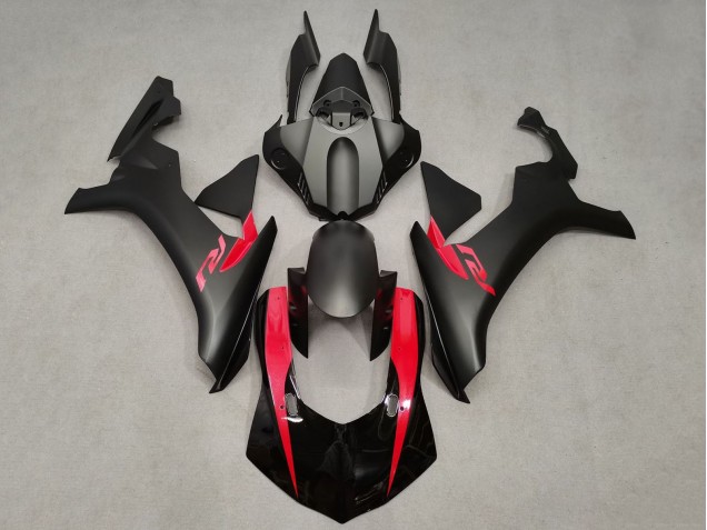 Carénages Moto Yamaha YZF 1000 R1 2015-2019 - Noir Mat Noir Brillant Rouge