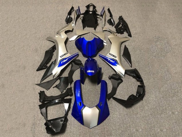 Carénages Moto Yamaha YZF 1000 R1 2020-2025 - Argent Bleu Noir Brillant