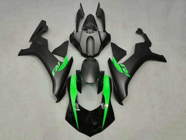 Carénages Moto Yamaha YZF 1000 R1 2020-2025 - Noir Brillant Noir Mat Vert