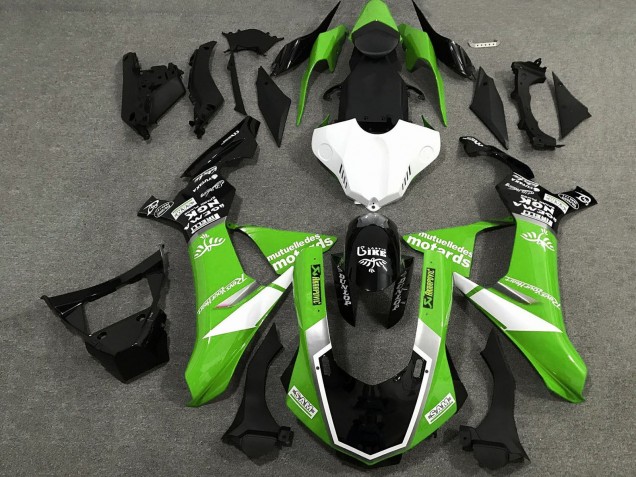 Carénages Moto Yamaha YZF 1000 R1 2020-2025 - Vert Blanc Noir Brillant Sam