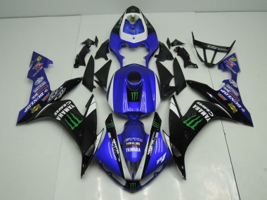 Carénages Moto Yamaha YZF 1000 R1 2004-2006 - Bleu Blanc Noir Vert Monstre Energy