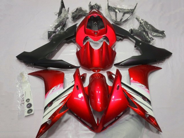 Carénages Moto Yamaha YZF 1000 R1 2004-2006 - Rouge Blanc Noir Mat