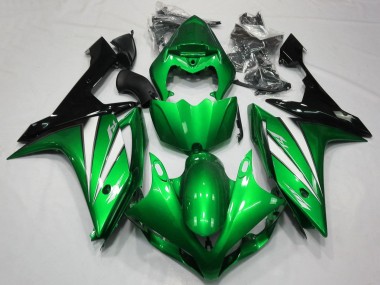 Carénages Moto Yamaha YZF 1000 R1 2007-2008 - Vert Blanc Noir