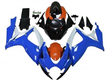 Carénages Moto Suzuki GSXR 600 / GSXR 750 2006-2007 - Orange Bleu Blanc Noir