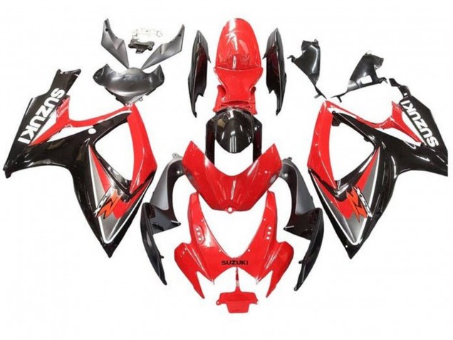 Carénages Moto Suzuki GSXR 600 / GSXR 750 2006-2007 - Rouge Gris Noir Brillant