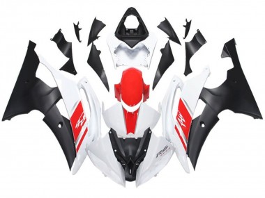 Carénage Moto Yamaha YZF R6 2008-2016 - Blanc Rouge Noir Mat