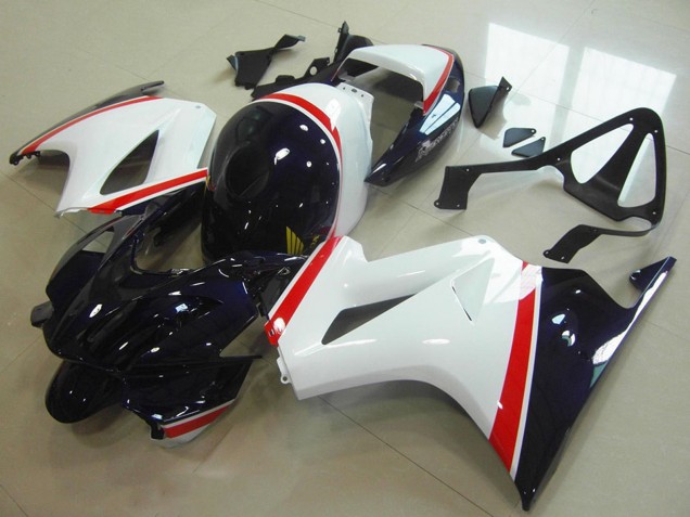 Carénage Moto Honda VFR 800 2002-2013 - Blanc Rouge Bleu Foncé