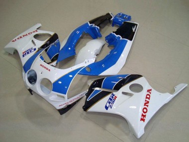 Carénages Moto Honda CBR250RR MC19 1988-1989 - Blanc Bleu Clair Noir Brillant