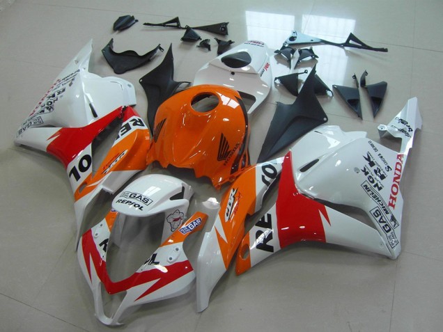 Kit Carénages Moto Honda CBR600RR 2009-2012 - Orange Blanc Rouge Noir Brillant Repsol