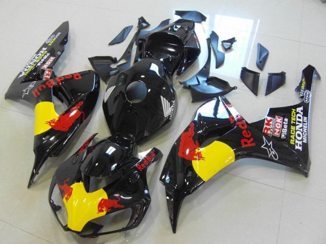 Carénages Moto Honda CBR1000RR 2006-2007 - Noir Brillant Jaune Red Bull