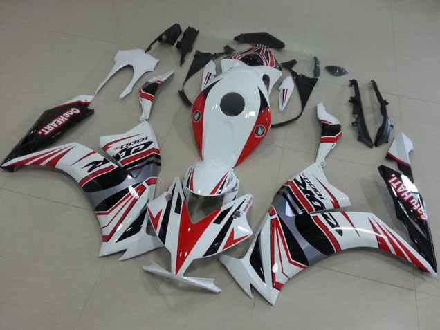 Carénages Moto Honda CBR1000RR 2012-2016 - Blanc Rouge Argent Noir One Heart