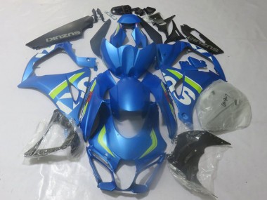 Carénages Moto Suzuki GSXR 1000 2017-2025 - Bleu Vert Citron Blanc
