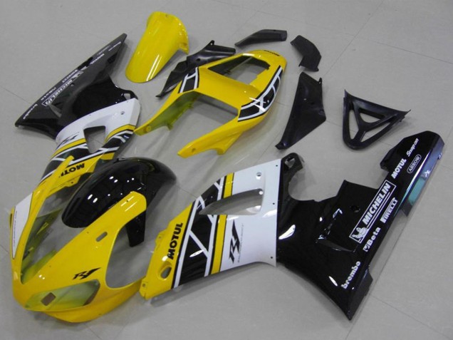 Carénages Moto Yamaha YZF R1 2000-2001 - Jaune Blanc Noir Anniversaire Motul Michelin