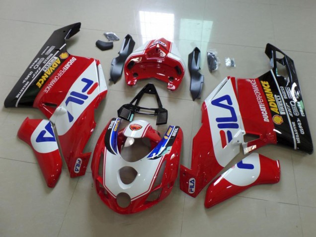 Carénages Moto Ducati 749 999 2003-2004 - Blanc Rouge Bleu Noir Brillant Fila