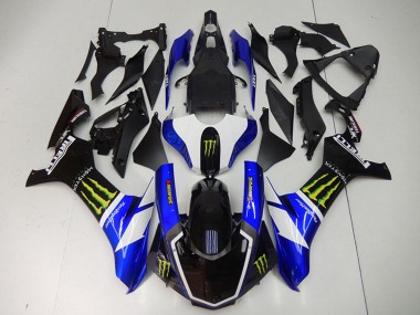 Carénages Moto Yamaha YZF R1 2015-2019 - Bleu Blanc Noir Brillant Vert Monstre
