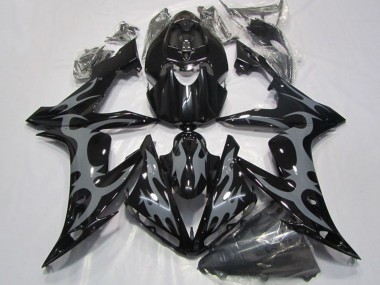 Carénages Moto Yamaha YZF R1 2004-2006 - Noir Brillant Gris Flamme