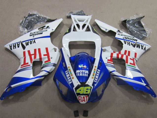 Carénages Moto Yamaha YZF R1 2009-2011 - Blanc Bleu Rouge Fiat Motul Dunlop 46