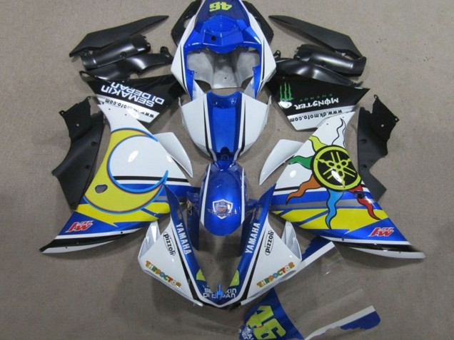 Carénages Moto Yamaha YZF R1 2009-2011 - Blanc Bleu Jaune Vert Monstre Semakin Didepan