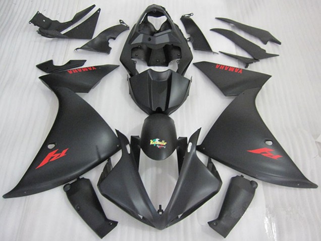 Carénages Moto Yamaha YZF R1 2009-2011 - Noir Mat Rouge Décalque