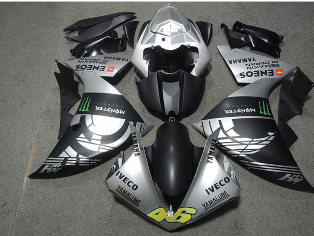 Carénages Moto Yamaha YZF R1 2009-2011 - Argent Noir Mat Vert Monstre Iveco Yamalube ENEOS Semakin Didepan