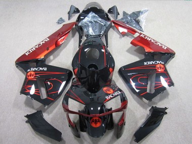 Carénages Moto Honda CBR600RR 2005-2006 - Noir Brillant Rouge BACARDI