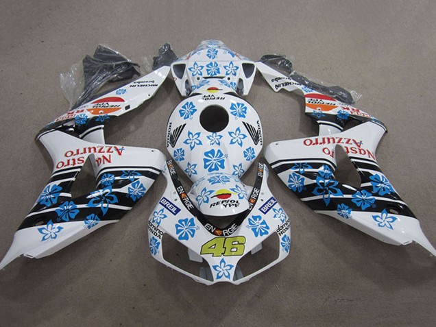 Carénages Moto Honda CBR1000RR 2006-2007 - Blanc Bleu Clair Noir Brillant Rouge Nastro Azzurro Repsol 46