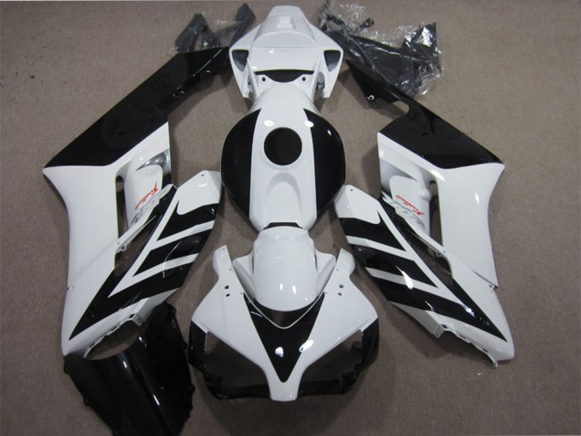 Carénage Moto Honda CBR1000RR 2004-2005 - Blanc Noir Brillant Bande