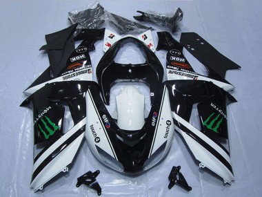 Carénages Moto Kawasaki ZX10R 2006-2007 - Blanc Noir Brillant Vert Elf Touch4 Monstre