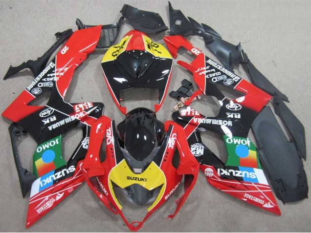 Carénages Moto Suzuki GSXR 600 2006-2007 - Rouge Jaune Vert Bleu Noir JOMO