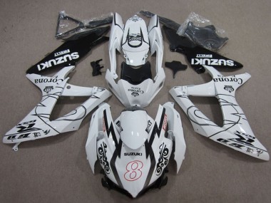 Carénages Moto Suzuki GSXR 600 2008-2010 - Blanc Noir Corona Extra Motul 8