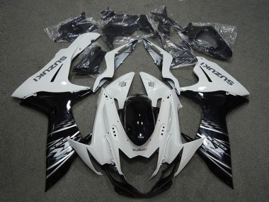 Carénages Moto Suzuki GSXR 600 2011-2024 - Blanc Noir Brillant