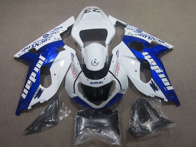 Carénages Moto Suzuki GSXR 750 2001-2003 - Blanc Bleu Motul Jordan