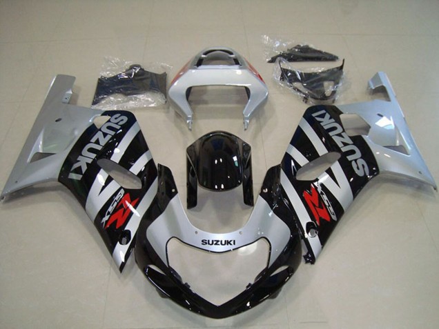 Carénages Moto Suzuki GSXR 750 2001-2003 - Argent Noir Brillant