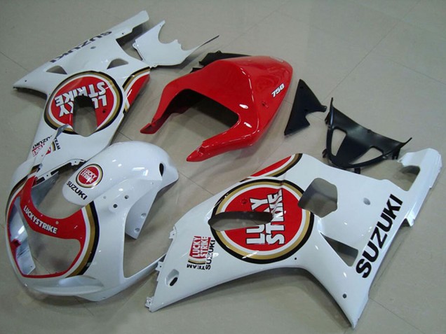Carénages Moto Suzuki GSXR 750 2001-2003 - Blanc Rouge Lucky Strike