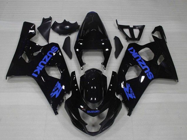 Carénages Moto Suzuki GSXR 750 2004-2005 - Noir Brillant Bleu Décalque