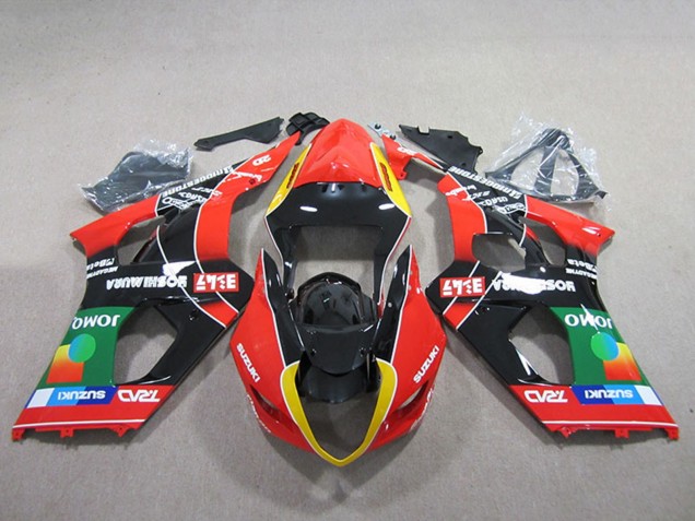 Carénages Moto Suzuki GSXR 1000 2003-2004 - Rouge Jaune Vert Noir