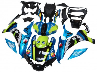 Carénages Moto Yamaha YZF R1 2015-2019 - Bleu Vert Noir Requin